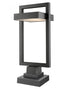 Z-Lite Luttrel 1 Light Outdoor Pier Mounted Fixture in Black Finish Model: 566PHBS-SQPM-BK-LED