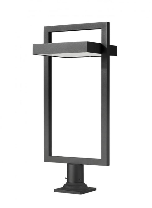 Z-Lite Luttrel 1 Light Outdoor Pier Mounted Fixture in Black Finish Model: 566PHXLR-533PM-BK-LE