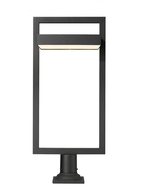 Z-Lite Luttrel 1 Light Outdoor Pier Mounted Fixture in Black Finish Model: 566PHXLR-533PM-BK-LE