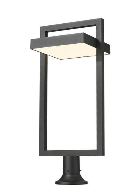 Z-Lite Luttrel 1 Light Outdoor Pier Mounted Fixture in Black Finish Model: 566PHXLR-553PM-BK-LE