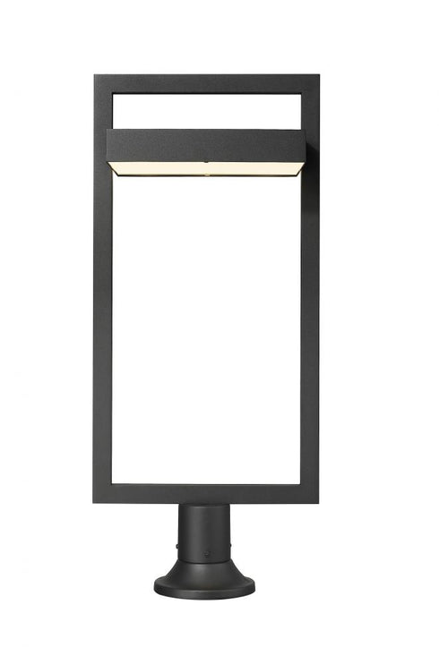 Z-Lite Luttrel 1 Light Outdoor Pier Mounted Fixture in Black Finish Model: 566PHXLR-553PM-BK-LE