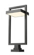 Z-Lite Luttrel 1 Light Outdoor Pier Mounted Fixture in Black Finish Model: 566PHXLS-SQPM-BK-LED