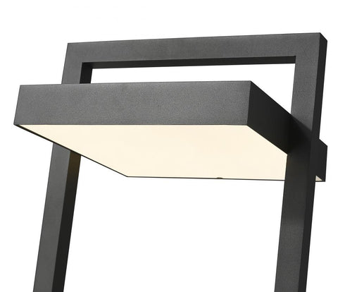 Z-Lite Luttrel 1 Light Outdoor Pier Mounted Fixture in Black Finish Model: 566PHXLS-SQPM-BK-LED