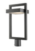 Z-Lite Luttrel 1 Light Outdoor Post Mount Fixture in Black Finish Model: 566PHBR-BK-LED