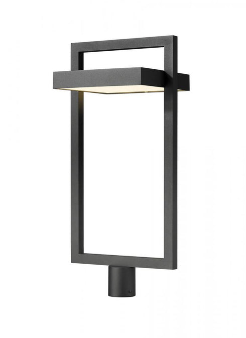 Z-Lite Luttrel 1 Light Outdoor Post Mount Fixture in Black Finish Model: 566PHXLR-BK-LED