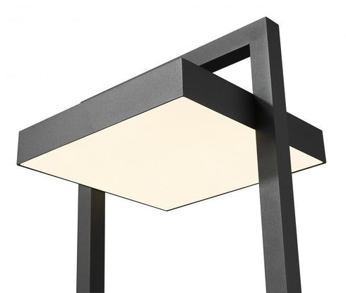 Z-Lite Luttrel 1 Light Outdoor Post Mount Fixture in Black Finish Model: 566PHXLR-BK-LED