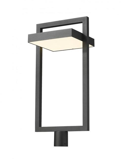 Z-Lite Luttrel 1 Light Outdoor Post Mount Fixture in Black Finish Model: 566PHXLR-BK-LED