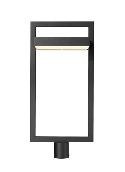 Z-Lite Luttrel 1 Light Outdoor Post Mount Fixture in Black Finish Model: 566PHXLR-BK-LED