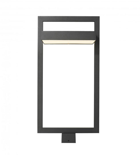 Z-Lite Luttrel 1 Light Outdoor Post Mount Fixture in Black Finish Model: 566PHXLS-BK-LED