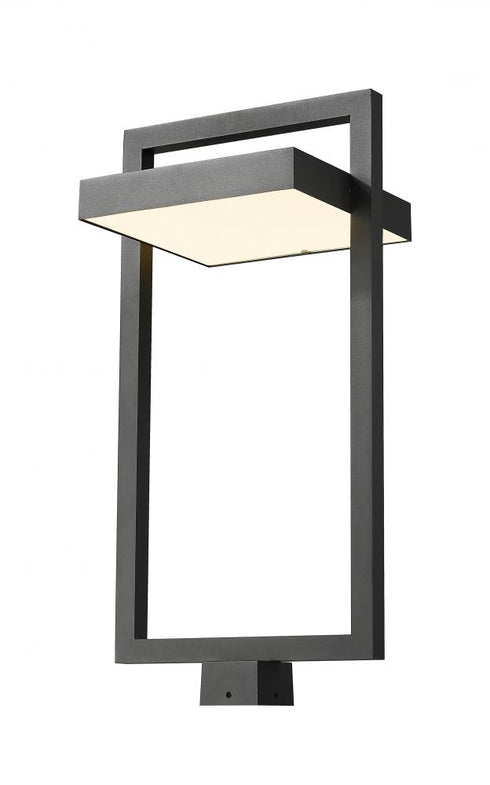 Z-Lite Luttrel 1 Light Outdoor Post Mount Fixture in Black Finish Model: 566PHXLS-BK-LED
