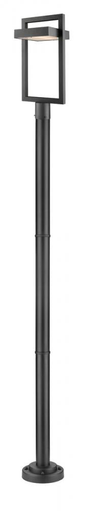 Z-Lite Luttrel 1 Light Outdoor Post Mounted Fixture in Black Finish Model: 566PHBR-567P-BK-LED