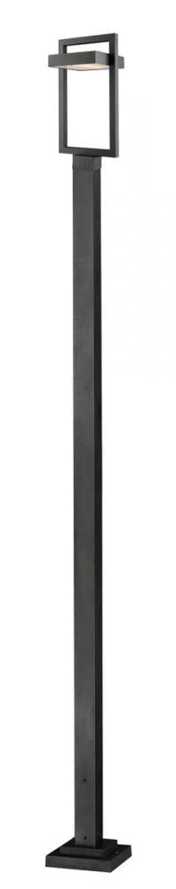 Z-Lite Luttrel 1 Light Outdoor Post Mounted Fixture in Black Finish Model: 566PHBS-536P-BK-LED