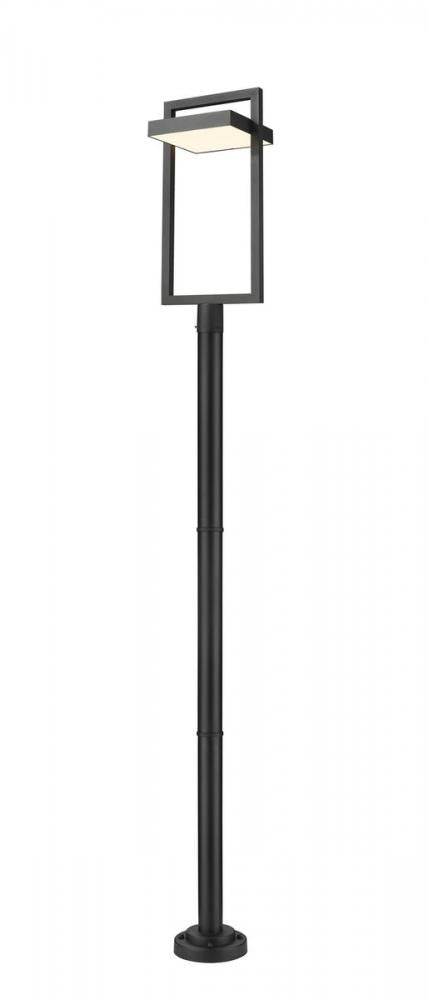 Z-Lite Luttrel 1 Light Outdoor Post Mounted Fixture in Black Finish Model: 566PHXLR-567P-BK-LED