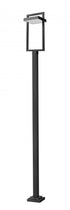 Z-Lite Luttrel 1 Light Outdoor Post Mounted Fixture in Black Finish Model: 566PHXLS-536P-BK-LED
