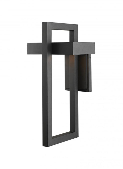 Z-Lite Luttrel 1 Light Outdoor Wall Light in Black Finish Model: 566B-BK-LED