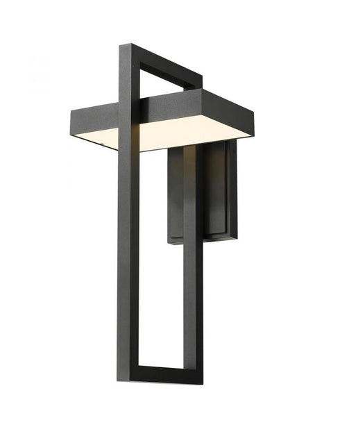 Z-Lite Luttrel 1 Light Outdoor Wall Light in Black Finish Model: 566XL-BK-LED