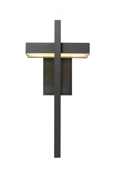 Z-Lite Luttrel 1 Light Outdoor Wall Light in Black Finish Model: 566XL-BK-LED
