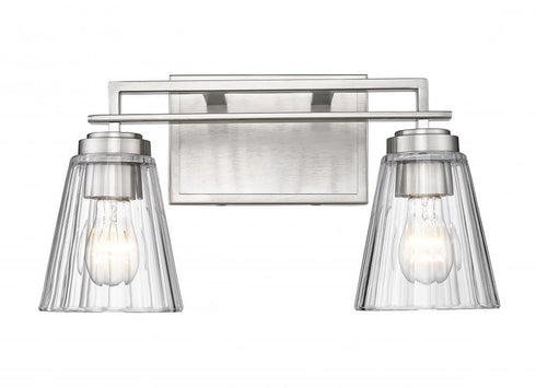 Z-Lite Lyna 2 Light Vanity in Brushed Nickel Finish Model: 823-2V-BN