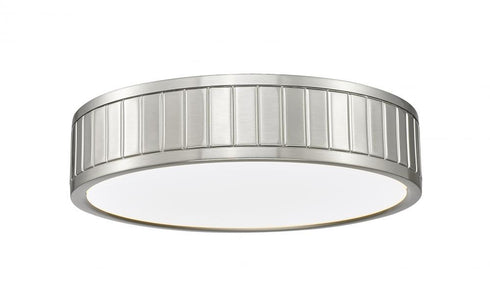Z-Lite Madison 1 Light Flush Mount in Brushed Nickel Finish Model: 1005F12-BN-LED