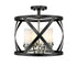 Z-Lite Malcalester 4 Light Semi Flush Mount in Matte Black + Brushed Nickel Finish Model: 481SF15-MB-BN