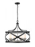 Z-Lite Malcalester 6 Light Chandelier in Matte Black + Brushed Nickel Finish Model: 481P24-MB-BN