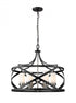 Z-Lite Malcalester 6 Light Chandelier in Matte Black + Brushed Nickel Finish Model: 481P24-MB-BN