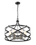 Z-Lite Malcalester 6 Light Chandelier in Matte Black + Brushed Nickel Finish Model: 481P24-MB-BN