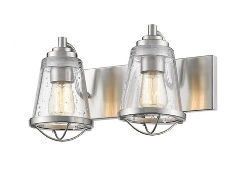 Z-Lite Mariner 2 Light Vanity in Brushed Nickel Finish Model: 444-2V-BN
