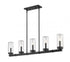 Z-Lite Marlow 5 Light Outdoor Linear Chandelier in Ashen Barnboard Finish Model: 589-5L-ABB
