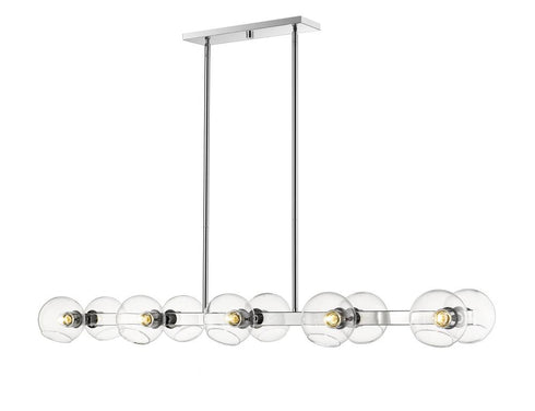 Z-Lite Marquee 10 Light Linear Chandelier in Chrome Finish Model: 455-10L-CH