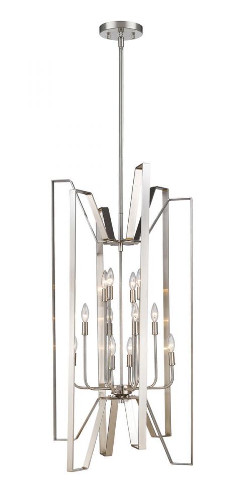 Z-Lite Marsala 12 Light Pendant in Brushed Nickel Finish Model: 4000-12BN