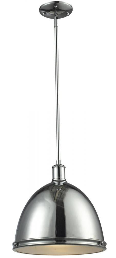 Z-Lite Mason 1 Light Pendant in Chrome Finish Model: 711P13-CH