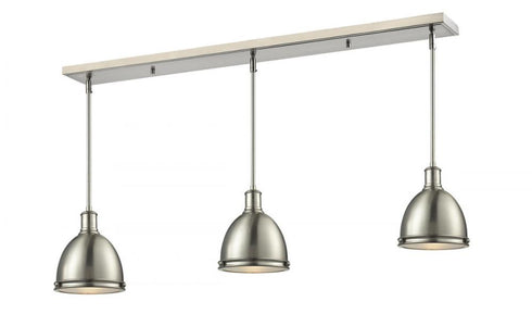 Z-Lite Mason 3 Light Linear Chandelier in Brushed Nickel Finish Model: 710MP-3BN