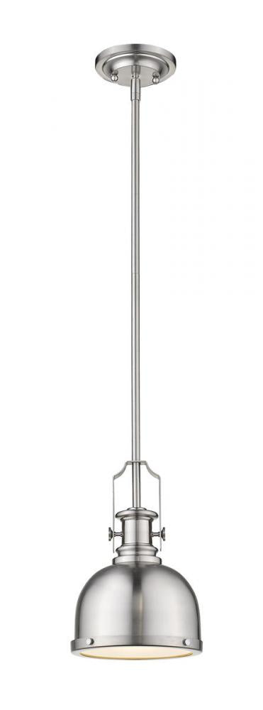 Z-Lite Melange 1 Light Pendant in Brushed Nickel Finish Model: 725MP-BN