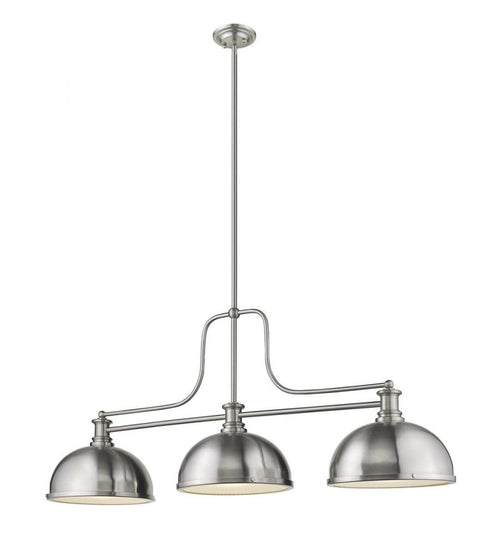 Z-Lite Melange 3 Light Billiard in Brushed Nickel Finish Model: 725-3BN-D12BN