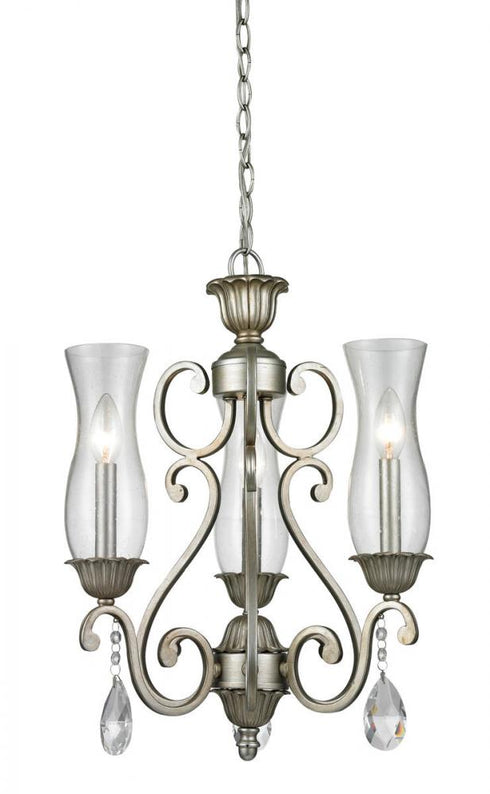 Z-Lite Melina 3 Light Chandelier in Antique Silver Finish Model: 720-3-AS