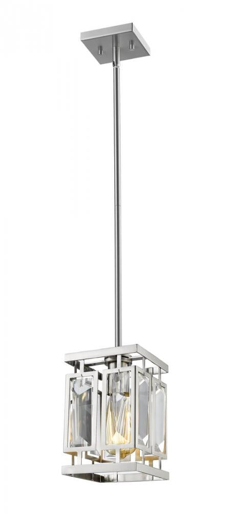 Z-Lite Mersesse 1 Light Pendant in Brushed Nickel Finish Model: 6006MP-BN