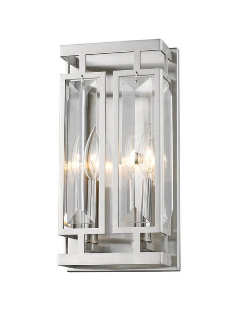 Z-Lite Mersesse 2 Light Wall Sconce in Brushed Nickel Finish Model: 6006-2S-BN