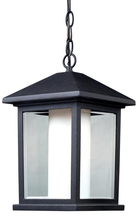 Z-Lite Mesa 1 Light Outdoor Chain Mount Ceiling Fixture in Black Finish Model: 523CHB