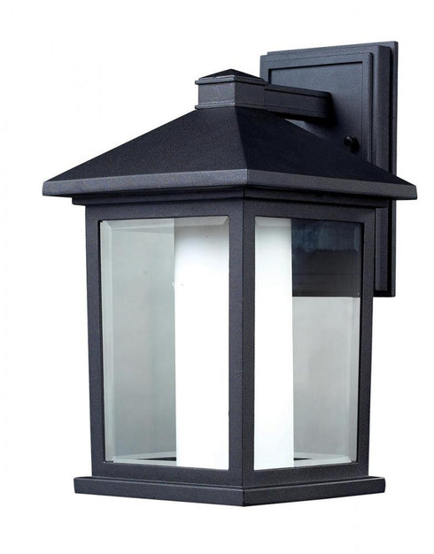 Z-Lite Mesa 1 Light Outdoor Wall Light in Black Finish Model: 523M