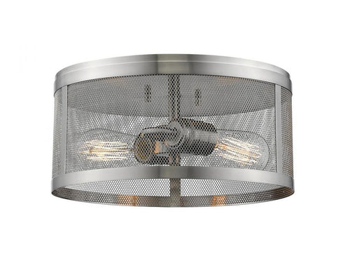 Z-Lite Meshsmith 2 Light Flush Mount in Brushed Nickel Finish Model: 331F12-BN