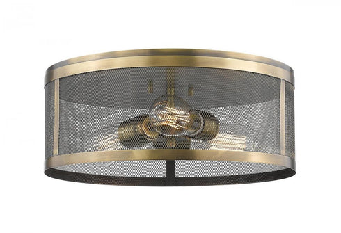 Z-Lite Meshsmith 3 Light Flush Mount in Brushed Nickel Finish Model: 331F14-BN
