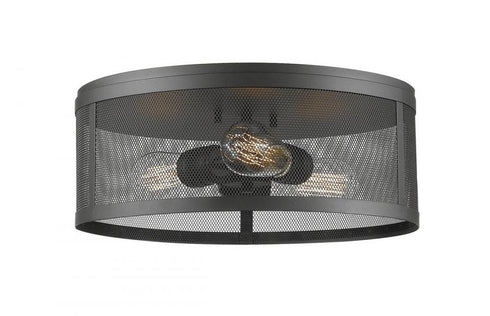 Z-Lite Meshsmith 3 Light Flush Mount in Brushed Nickel Finish Model: 331F14-BN