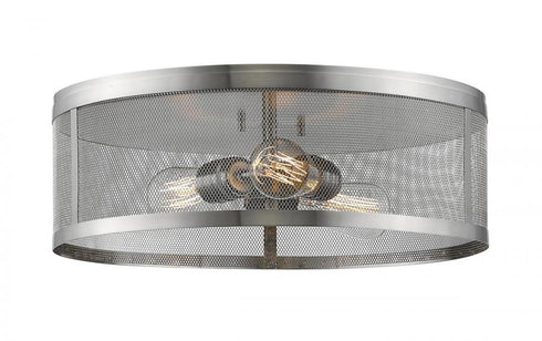 Z-Lite Meshsmith 3 Light Flush Mount in Brushed Nickel Finish Model: 331F18-BN