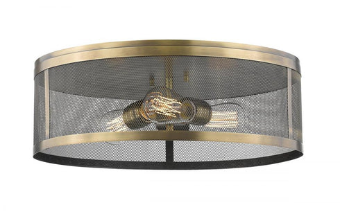 Z-Lite Meshsmith 3 Light Flush Mount in Brushed Nickel Finish Model: 331F18-BN