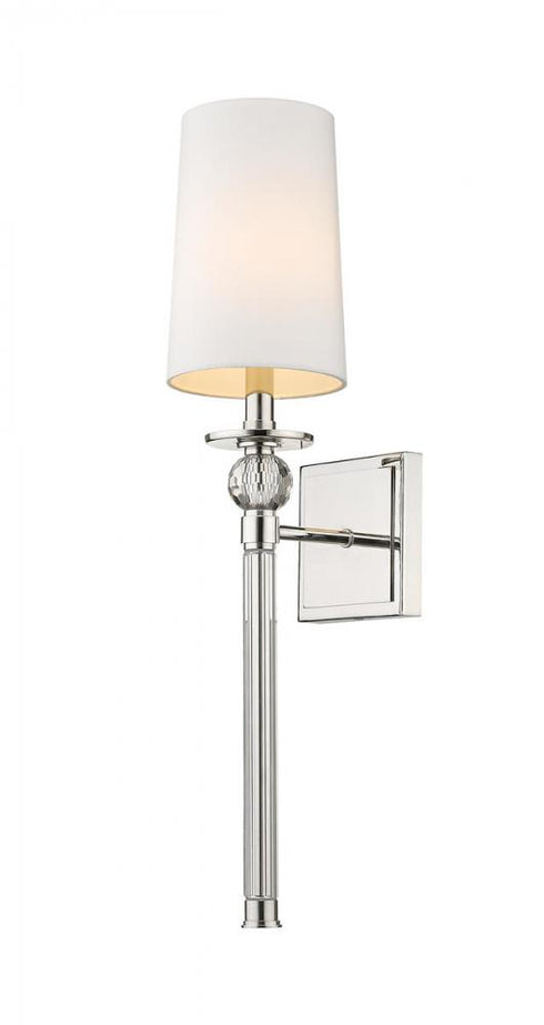 Z-Lite Mia 1 Light Wall Sconce in Brushed Nickel Finish Model: 805-1S-BN