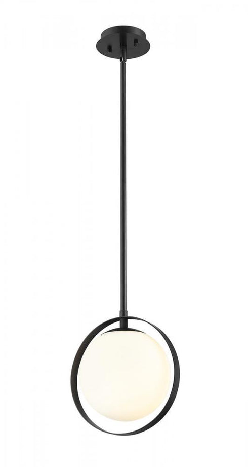 Z-Lite Midnetic 1 Light Pendant in Matte Black Finish Model: 730MP-MB