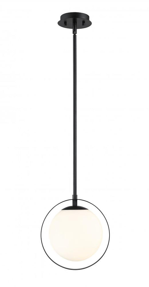 Z-Lite Midnetic 1 Light Pendant in Matte Black Finish Model: 730MP-MB