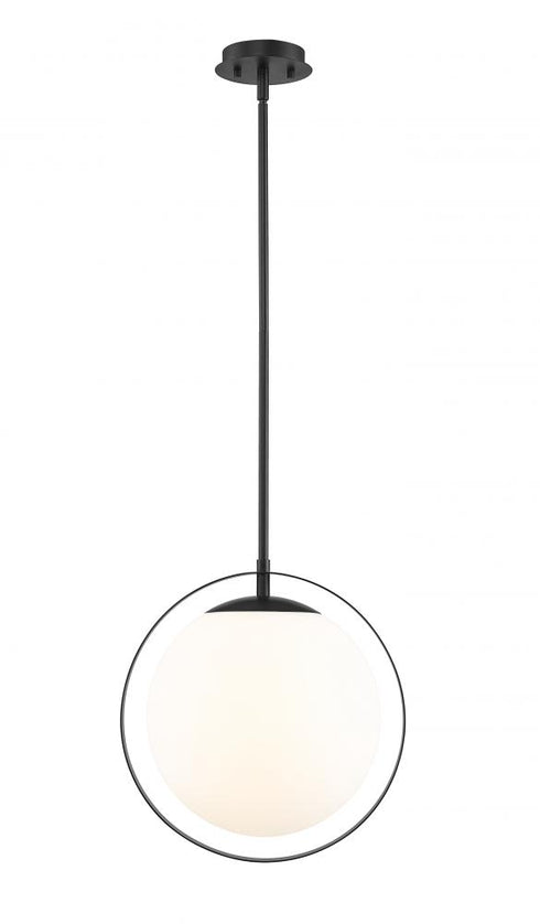 Z-Lite Midnetic 1 Light Pendant in Matte Black Finish Model: 730P12-MB
