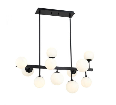 Z-Lite Midnetic 11 Light Linear Chandelier in Matte Black Finish Model: 730-11L-MB